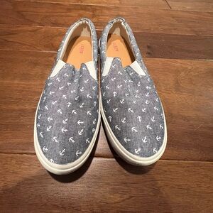 j.Crew chambray anchor sneakers size 8 1/2 - like new